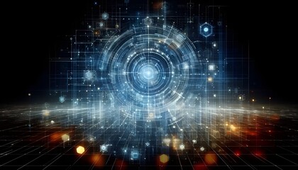 Obraz premium Digital abstract background. Can be used in the description of network abilities, technological processes, digital storages, science, education, etc.