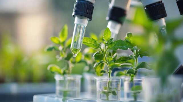 Genetic modification of crops in agricultural biotechnology, enhancing resistance to pests and improving food security
