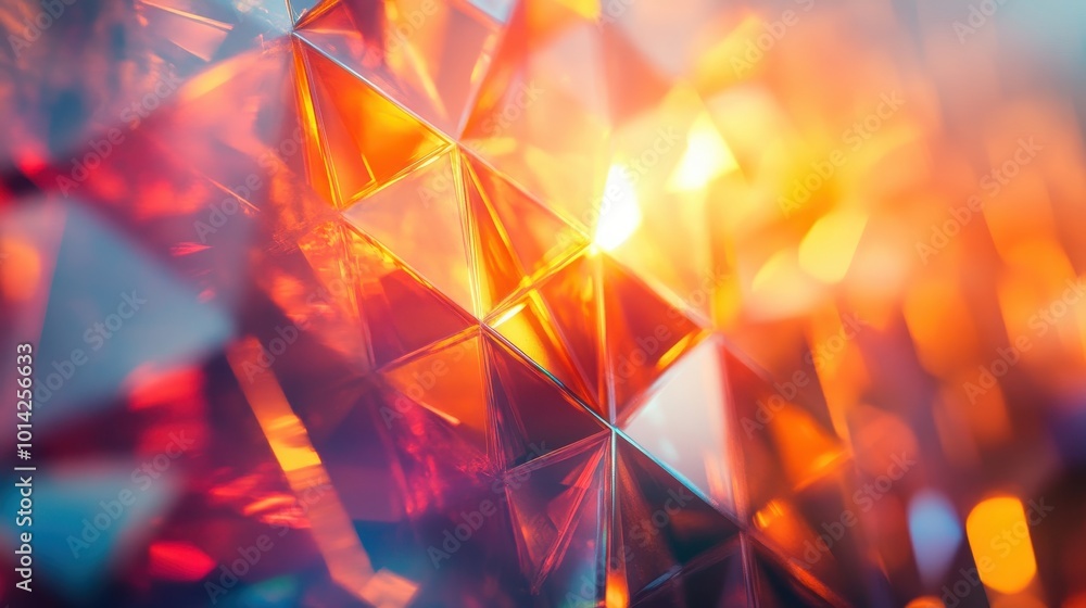 Poster a mesmerizing visual experience created by abstract colorful geometric shapes and shimmering light r