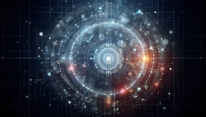 Obraz premium Digital abstract background. Can be used in the description of network abilities, technological processes, digital storages, science, education, etc.