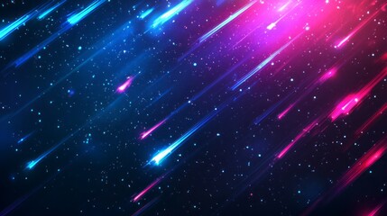 Naklejka premium Abstract blue and pink streaks of light on a dark background.