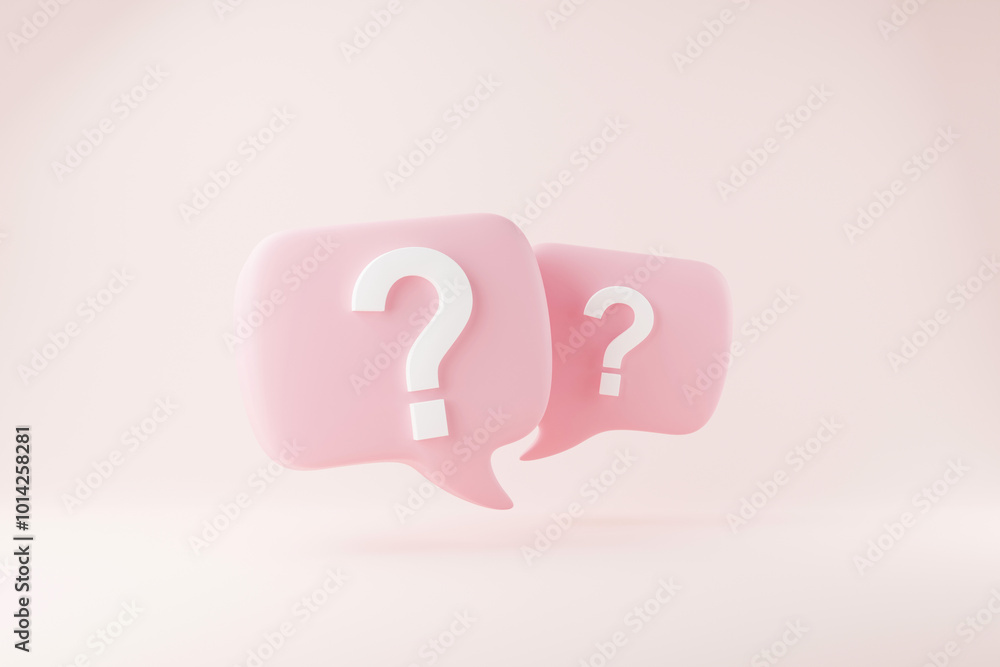 Fototapete 3d rendering a question mark floated in the air. question ideas that arise in various places