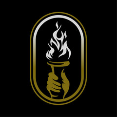 ILLUSTRATION 95 ABSTRACT VECTOR ART OF HAND RAISED THE TORCH