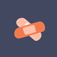 crosses band aids in flat vector design.