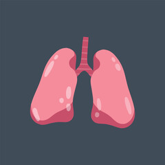 Lung in flat vector design.