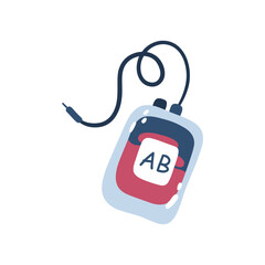 AB blood type donor pack in flat vector design.