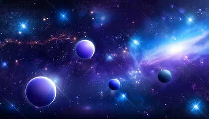 Planets and stars in space