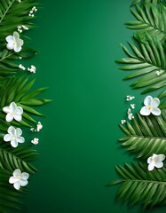 Green leaves & white flowers