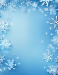 Wintery blue snowflake background