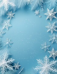 White snowflakes on blue