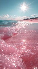 Pink Sand Beach under the Sun