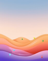 Abstract landscape with colorful waves
