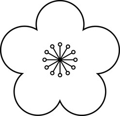 Plum blossom outline vector.
Plum blossom coloring drawing svg.