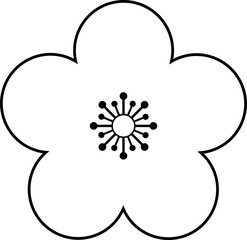 Plum blossom outline vector.
Plum blossom coloring drawing svg.