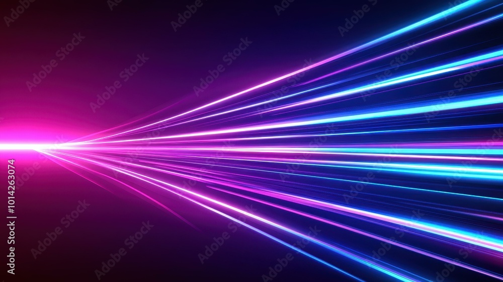 Poster explore a vibrant abstract background featuring neon rays and futuristic elements that capture a fas