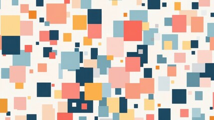 Bright and bold squares create a lively wallpaper design. This modern, colorful illustration adds a fun touch to any space.