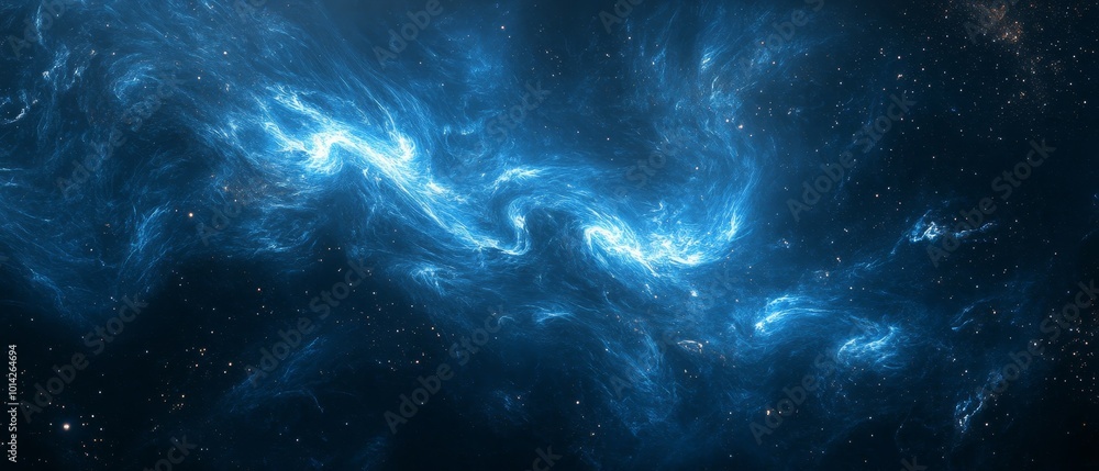 Canvas Prints an abstract digital art background featuring deep blue and dark black colors, with swirling clouds o