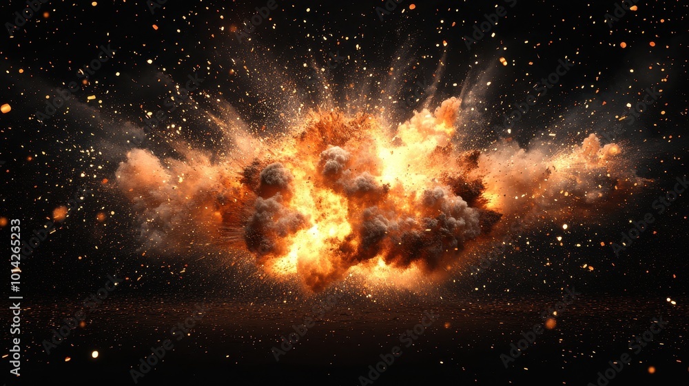 Poster explosion border isolated on transparent background