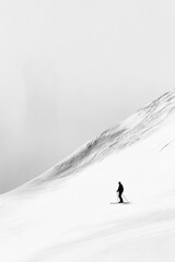 skiing in the mountains