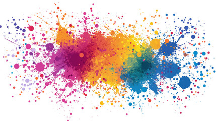 Colorful paint splash vector on transparent. High res, quality, detail. For graphic design.