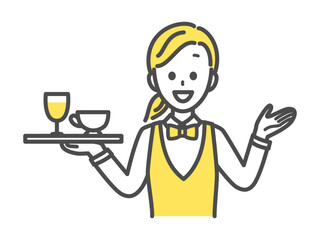 illustration of restaurant and coffee shop staff