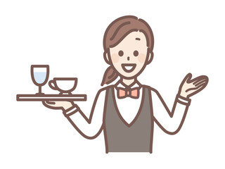 illustration of restaurant and coffee shop staff