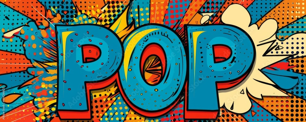 Poster playful pop art background with 