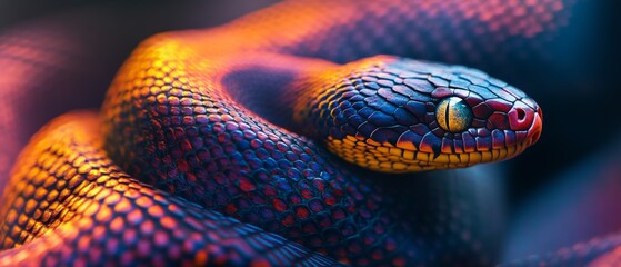 Vibrant Snake Shedding Its Skin in Detail