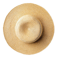 A stylish straw hat with a wide brim, perfect for sunny days at the beach or garden parties.