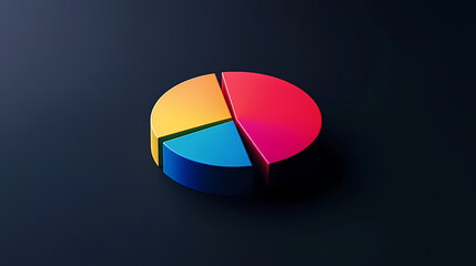 Fototapeta premium Statistical data display with colorful pie chart