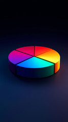Obraz premium Statistical data display with colorful pie chart