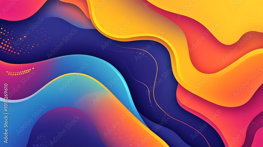 Aufkleber abstract background with colorful wavy shapes and gradients.