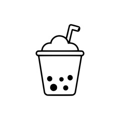 sweet boba drink snack logo vector illustration template design