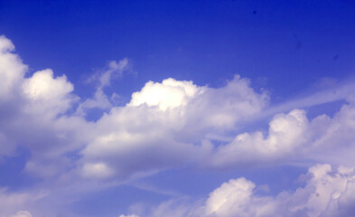 Fototapeta premium Bright blue sky with white clouds