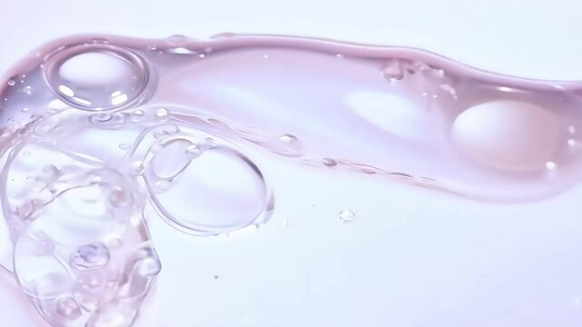 iquid skincare toner peptide collagen hyaluronic acid bubbles intransparent gel serum captivating texture spreading footage creates abstract background beauty product promotions presented