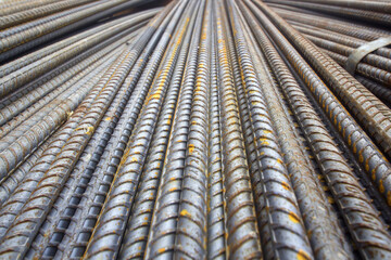 construction surface steel bars