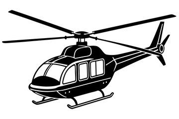 Nice Helicopter silhouette minimalistic vector art illustration