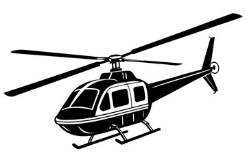 Nice Helicopter silhouette minimalistic vector art illustration