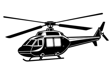 Nice Helicopter silhouette minimalistic vector art illustration