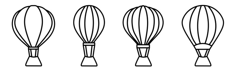 Hot air ballon icon. Hot air ballon icon collection. Stock vector.