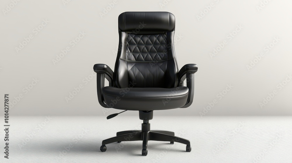 Poster office chair front view full length isolate on transparency background