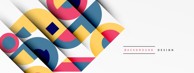 Geometric design abstract background - circles squares