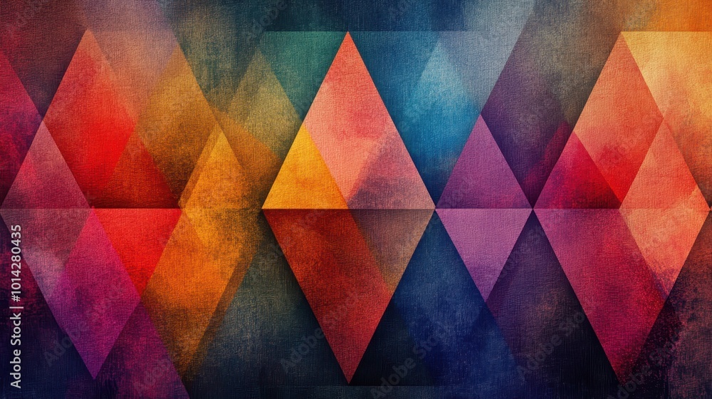 Aufkleber abstract geometric pattern of colorful triangles.