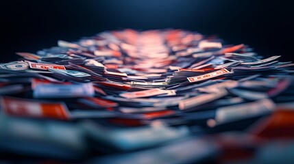 Flowing Stream of Currency Notes in Abstract Composition