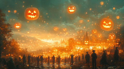 Fototapeta premium glowing halloween background 