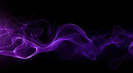 Abstract purple smoke wisps on a black background