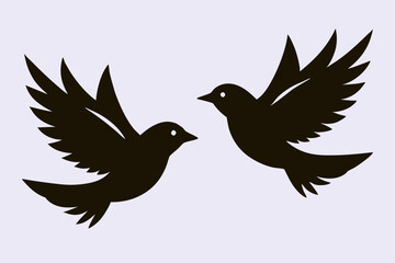  bird silhouette vector illustration in the sky