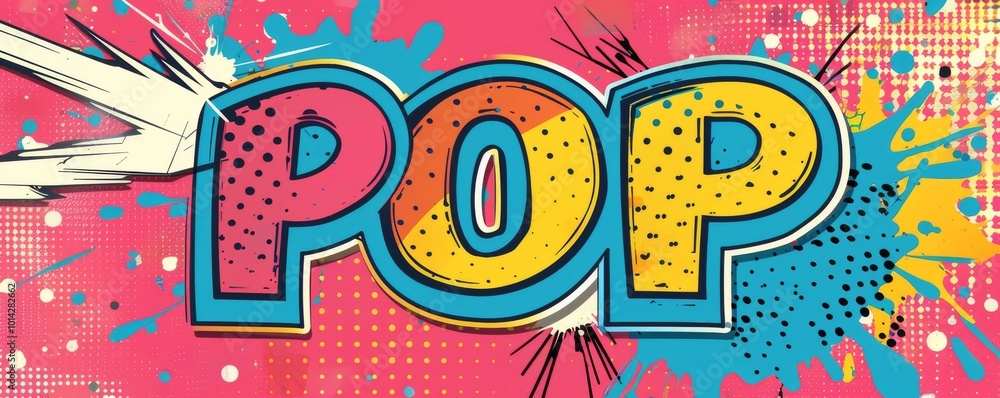 Poster playful pop art background with 