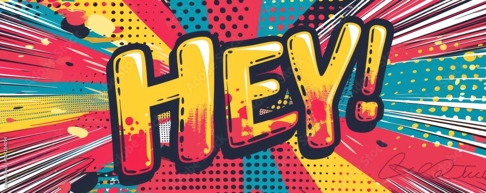 Poster dynamic pop art background with 