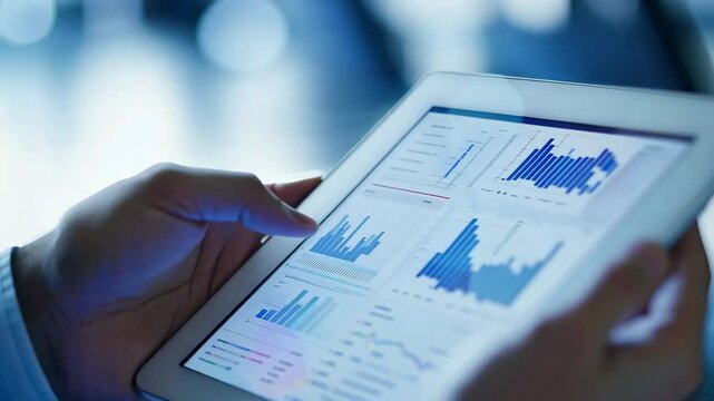 Navigating Business Reports: A Tablet's Role in Modern Analysis